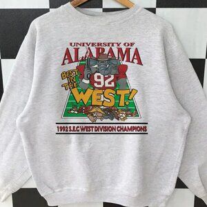 Vintage 1992 University Of Alabama Crimson Tide Sweatshirt Best In The West